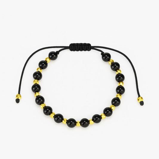 Brățară UNISEX - Reglabila, cu bile placate cu aur   1+1 GRATUIT